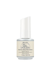 Expansive view of 14ml bottle of ibd Just Gel Polish with Buenos Dias Barcelona variation in two-tone color packaging